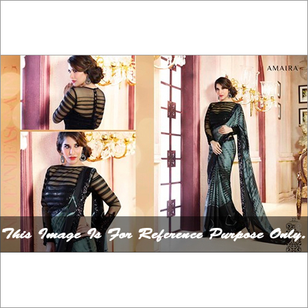 Partywear Black Designer Saree