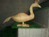Willow Peacock - Cane Basket, Varied Dimensions, Beige | Durable, Handcrafted, Elegant Peacock Design