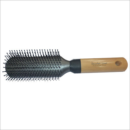 Wooden Flat Hair Brush - Wood, Nylon Bristles, 8x3x1 Inches | Detangles Easily, Comfortable Grip, Stylish Design