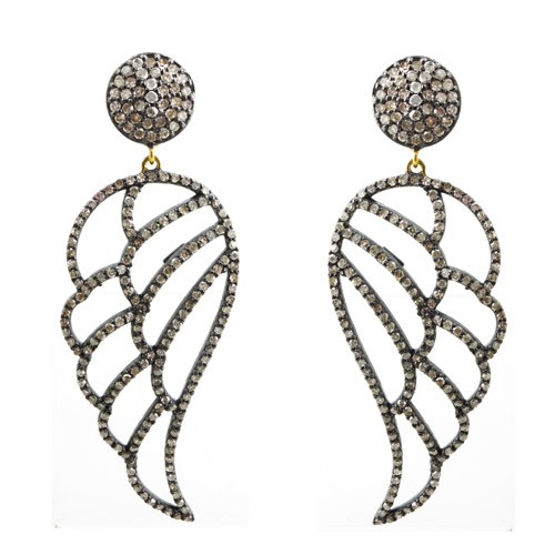 Gold Diamond Pave Earrings