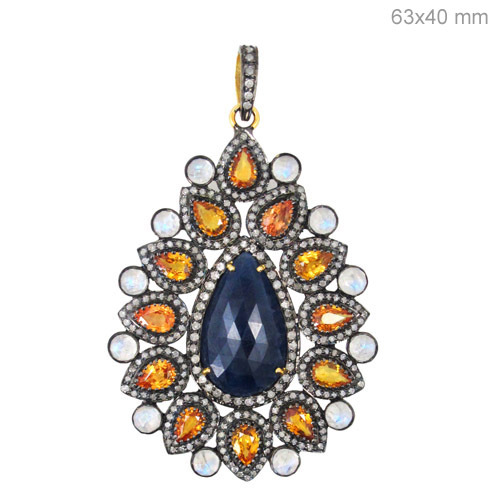 Gemstone Diamond Gold Pendant