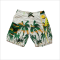 Mens Board Shorts - Polyester, 10" Inseam, White | Quick Dry, Water Resistant, Lightweight, Uv Protection, Pockets