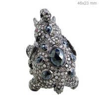 Black Spinel Ruby Diamond Ring
