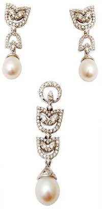 Lovely Pearl Gift Set, Gold Plated Necklace Set With Pearl Gender: Women's