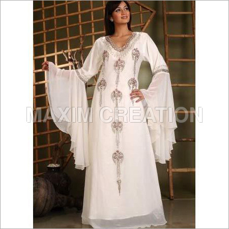 Cream Embroidered Jalabiya