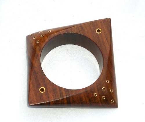 Bangles - Polished Wood, 7x6 cm, Brown | Handcrafted, Durable, Comfortable Fit, Stylish Accessory