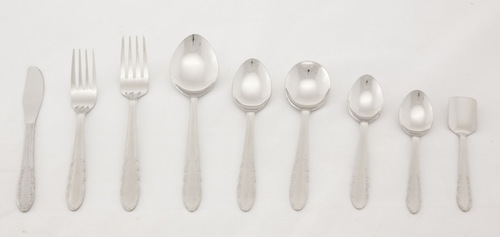Valerio - Rhythm Design Stainless Steel Cutlery Set, Polished Finish, Various Sizes, Durable and Elegant