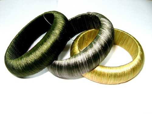 Bangle Sets - Silk Thread, 60-70mm Diameter, Gold | Stylish Design, Elegant Look, Comfortable Fit