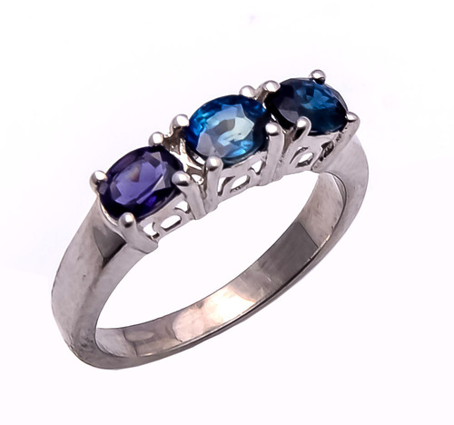 925 Sterling silver blue sapphire Ring