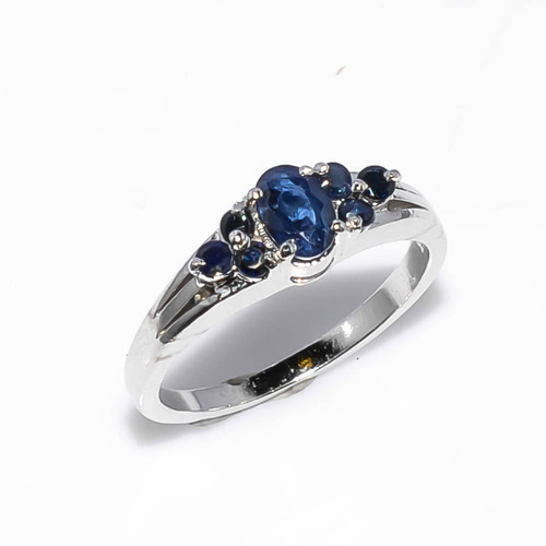 925 Sterling silver blue sapphire Ring