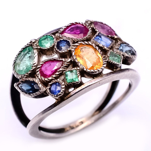 925 sterling silver precious gemstone ring