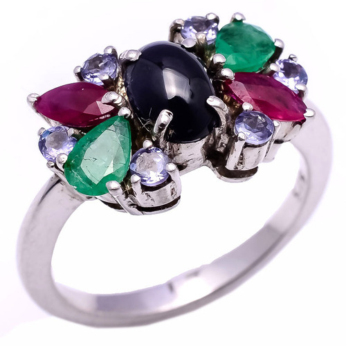 925 sterling silver precious gemstone ring