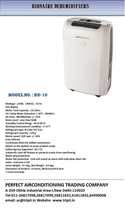 Bionaire Dehumidifiers