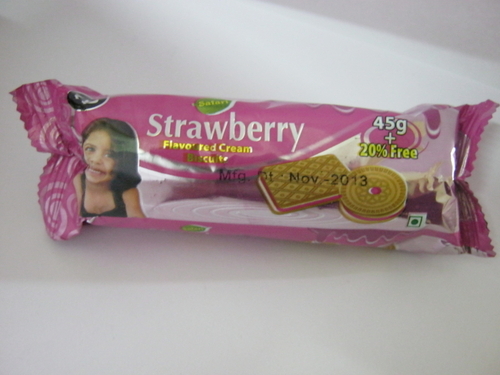 Strawberry cream biscuit