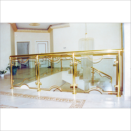 Railing - Brass, Custom Height, Polished Finish | Elegant Design, Durable Material, Easy Installation, Customizable Options