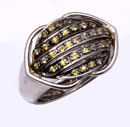 925 Sterling silver yellow sapphire Ring