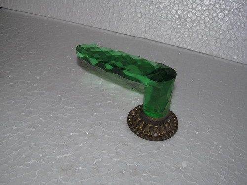 1053 - Glass & Brass, 4x2x1 Inches, Green | Polished Finish, Elegant Vintage Style, Durable, Easy Installation