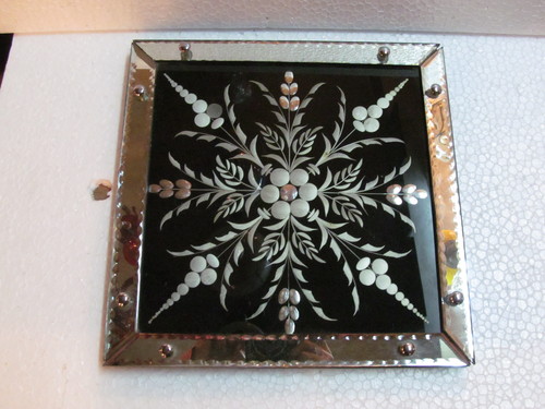 1062 - Glass & Metal, 10x10 Inches, Black | Elegant Design, Durable Material, Reflective Surface, Wall Mountable