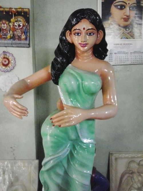 Green Lady Marble Statue Model