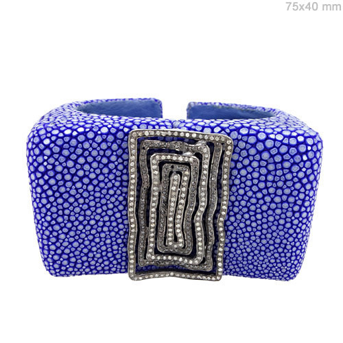 Sterling Silver Pave Diamond Bangle