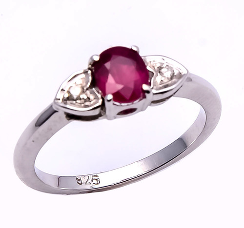 925 Sterling silver Ruby & Daimond gemstone Ring