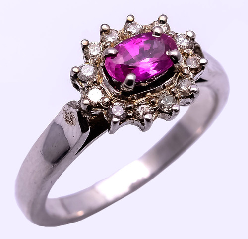 925 Sterling silver Ruby & Diamond Gemstone Ring