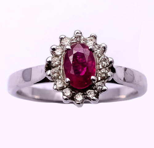 925 sterling silver Ruby & Diamond gemstone Ring
