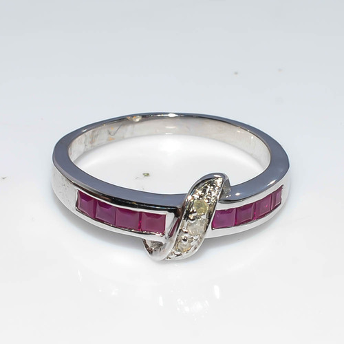 925 Sterling silver Ruby & Diamond gemstone Ring