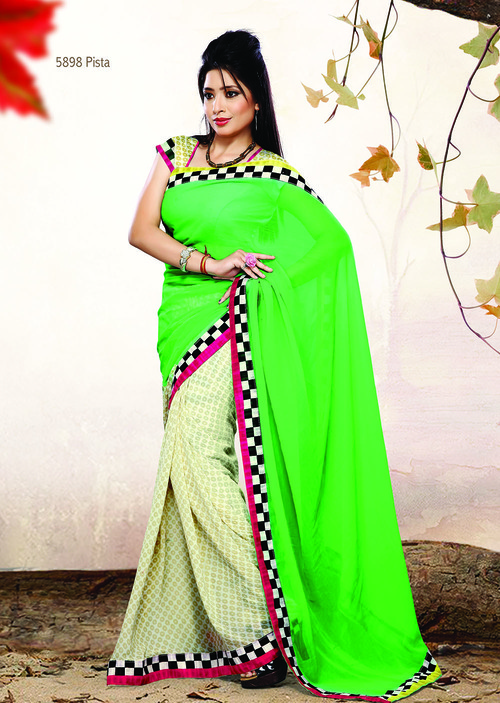 Greate Looking Green Fancy Designer Printed Saree