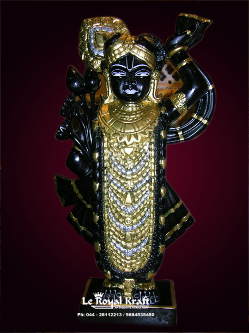 Black Marble Shreenathji Idol