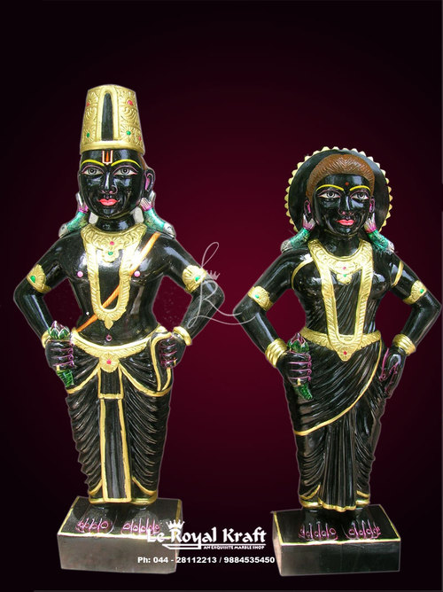 Black Marble Vittal & Rukmani Statue