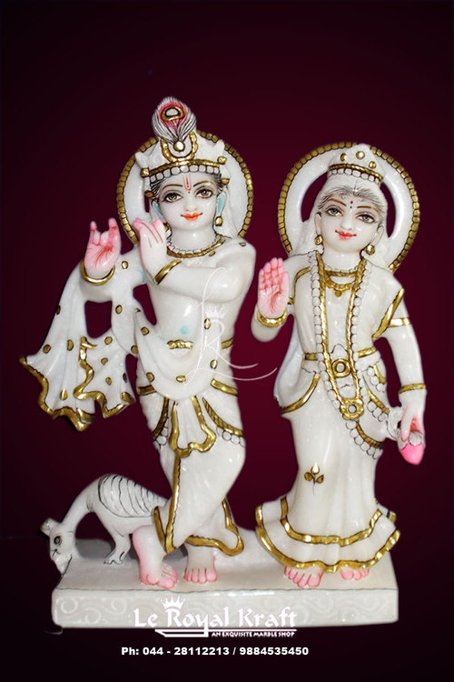 Radha Krishna Marble Statue