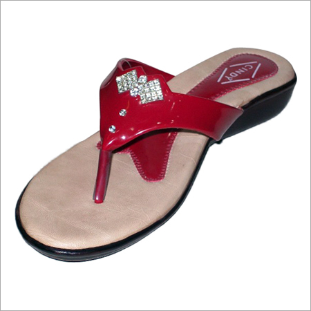 Ladies Footwear - PU Rubber, Size 5-10, Red, Low Heel | Elegant Look, Comfortable Wear, Sturdy Design, Versatile Style