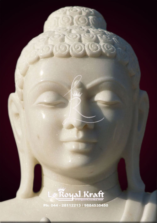 Marble Buddha Head By LE ROYAL KRAFT