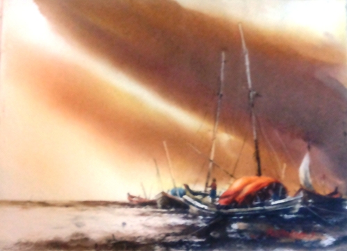 Partha Sen , water colour on paper ,22'x30'