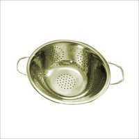 Ss Deep Colanders - Stainless Steel, 250-350 Mm Diameter X 100-150 Mm Depth | Durable, Lightweight, Corrosion Resistant, Wire Handle, 2-3 Mm Holes
