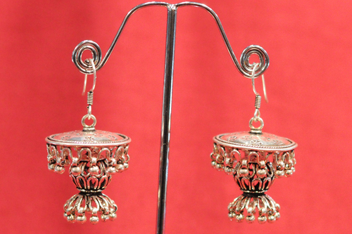 Silver Jhumkas
