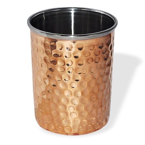 Copper steel hammered glass