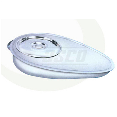 Bed Pan, Slipper Type With Cover Ss