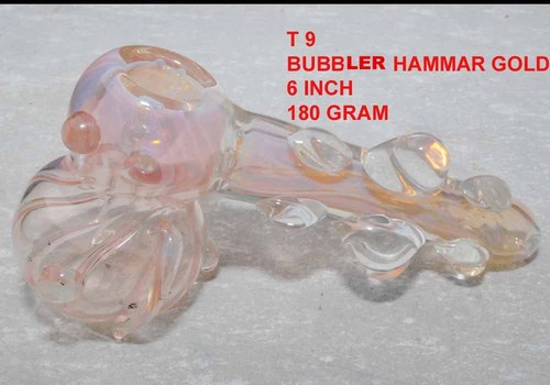HAMMER BUBBLER GOLD - Glass, 6 Inch, 130 Gram | Durable, Antique Style, Unique Design, Smooth Smoking