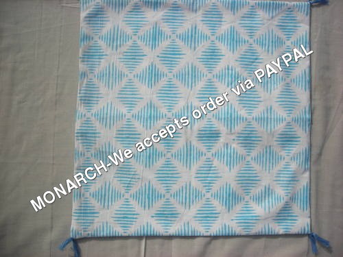 GEOMETRICAL BLOCK PRINTED CUSHION COVER