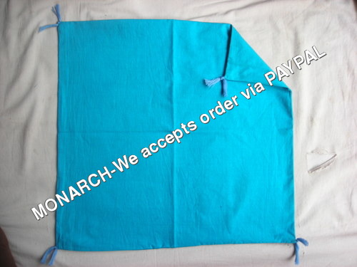 Plain Cushion Cover - 100% Cotton, 16x16 inches, Sky Blue Color, Soft Voile Fabric, Washable in Cold Water, Custom Sizes Available