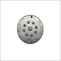 Diamond Mst Pendant - Metal & Stone, 2.5 Cm Circular Design, Silver Color | Anti-radiation, Boost Immunity, Detoxification, Energy Balance