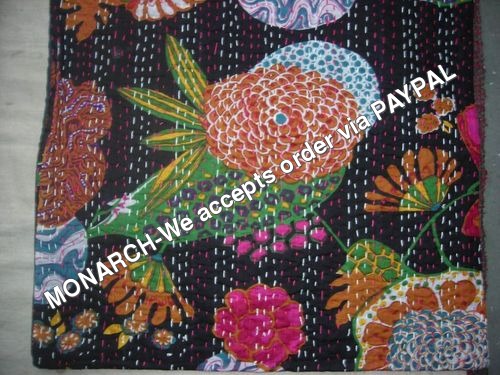 BLACK BLOCK PRINT CUSHION COVER