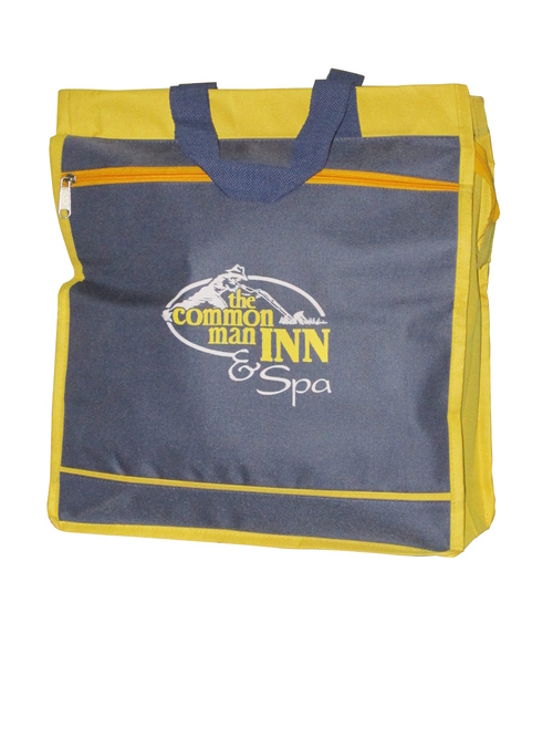 The Common Man Inn & Spa - Polyester 16x12x5 Inches, Yellow | Durable Material, Spacious Design, Zipper Closure, Handles