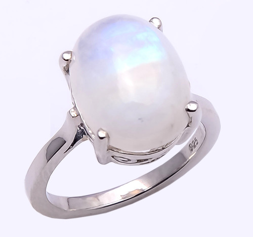 925 Sterling silver Rainbow moon gemstone Ring