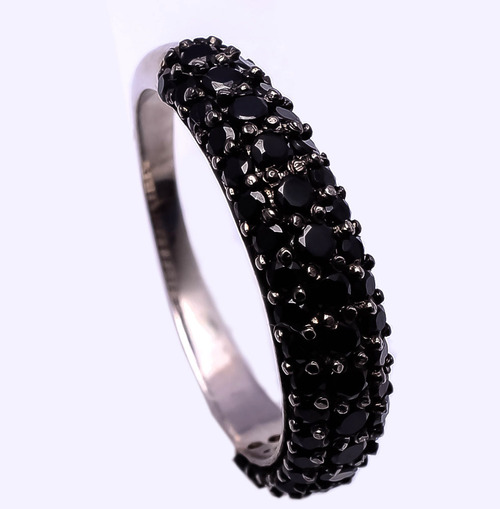 925 Sterling silver Black Spinel Gemstone Ring