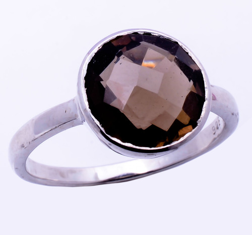 925 sterling silver smoky Topaz Gemstone ring