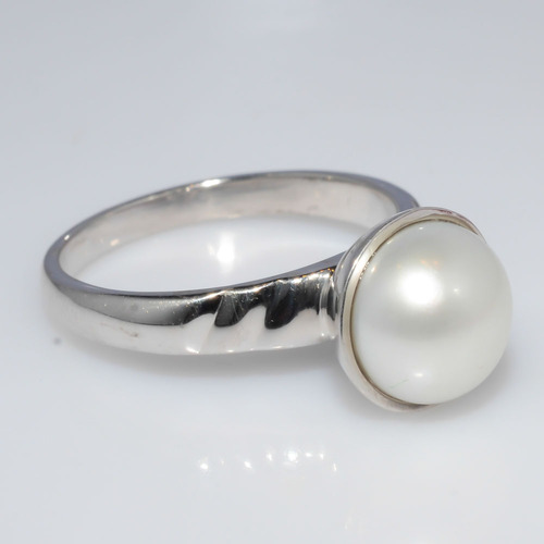 925 Sterling silver Pearl gemstone ring