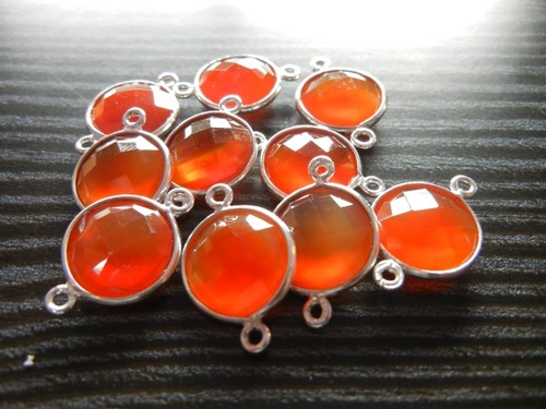 50 टुकड़ा Lot Of  Carnelian Gemstone Connectors